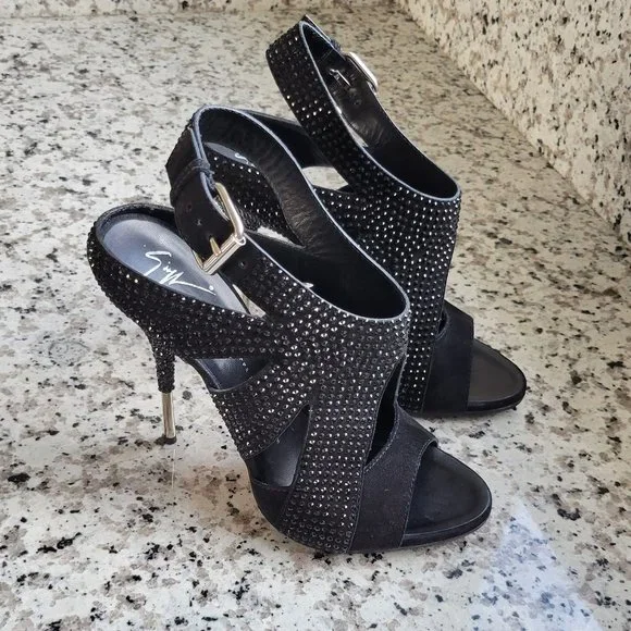 Giuseppe Zanotti heels embellished with crystals EU Sz 40 Mint condition - Picture 10 of 17